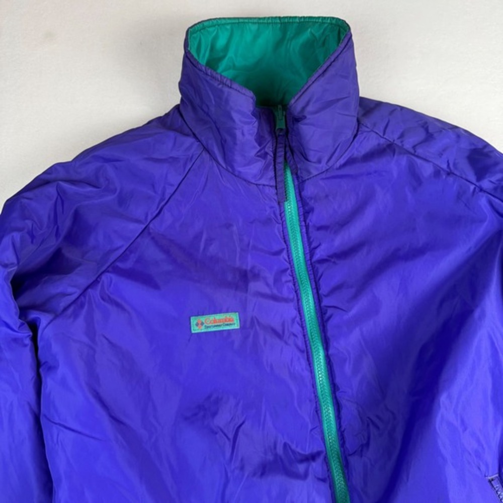 Columbia Sportswear Reversible‎ Jacket Mens XL Purple Teal Thinsulate Warm - Picture 4 of 9